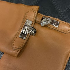 Hermes Gold Lambskin Leather Cadenas Gloves