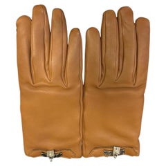 Hermes Gold Lambskin Leather Cadenas Gloves
