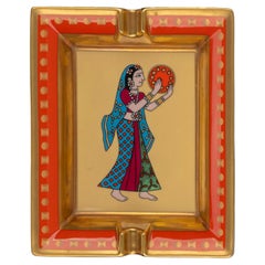 Used Hermès Gold Leaf Indian Dancer Ashtray