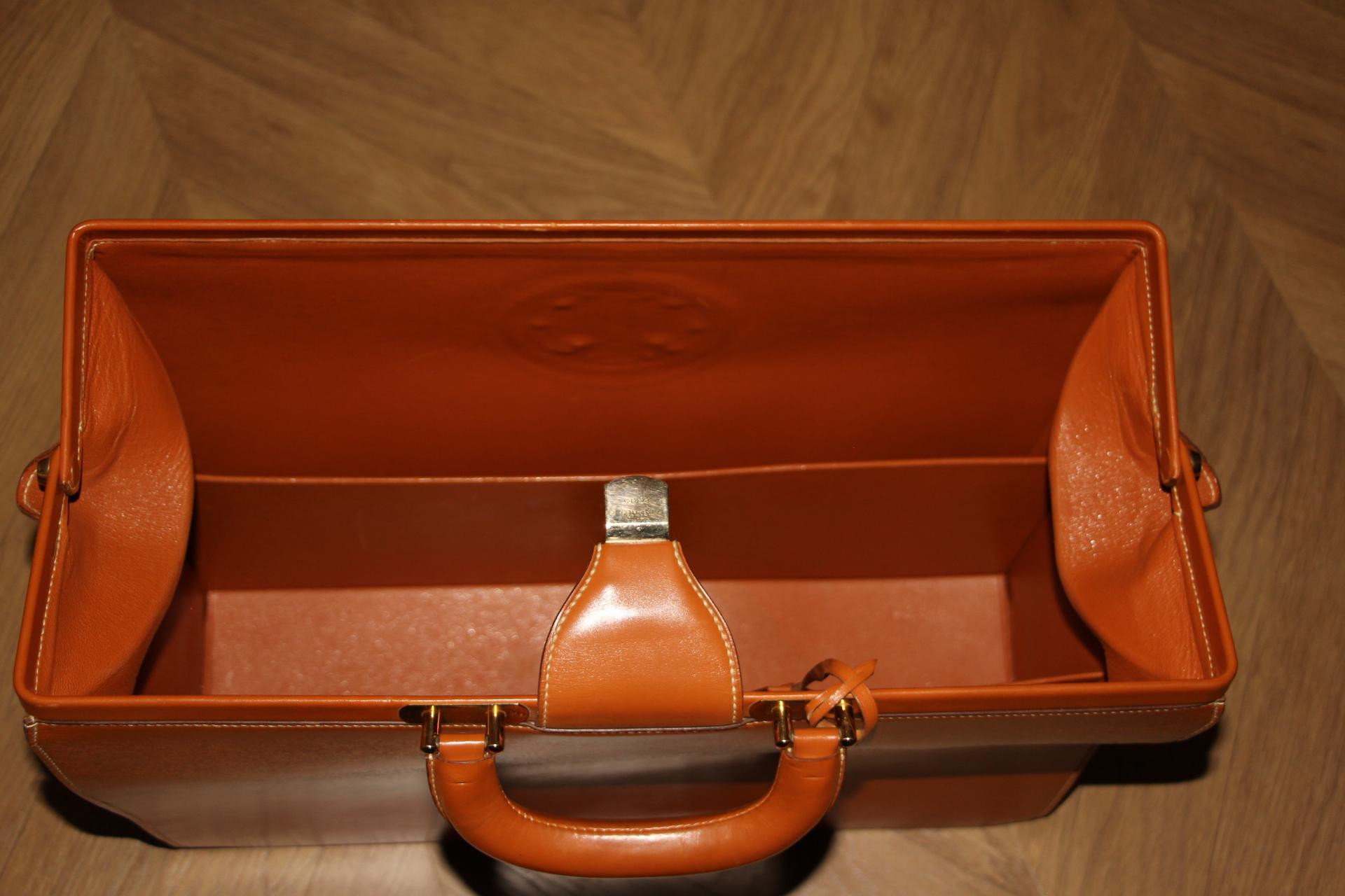 Hermès Gold Leather Pilot or Doctor's Briefcase , Hermes Attache 8