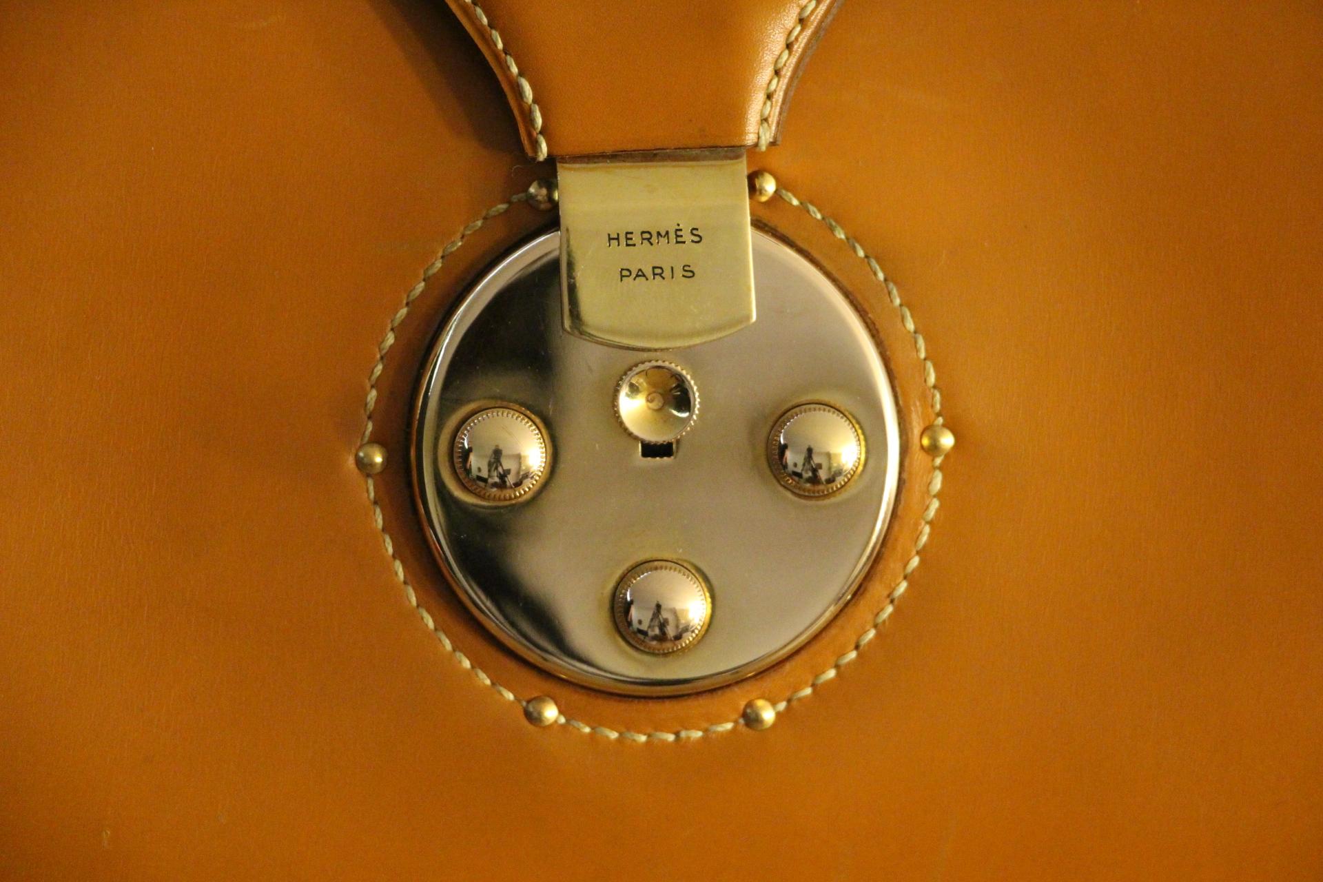 Hermès Gold Leather Pilot or Doctor's Briefcase , Hermes Attache 10