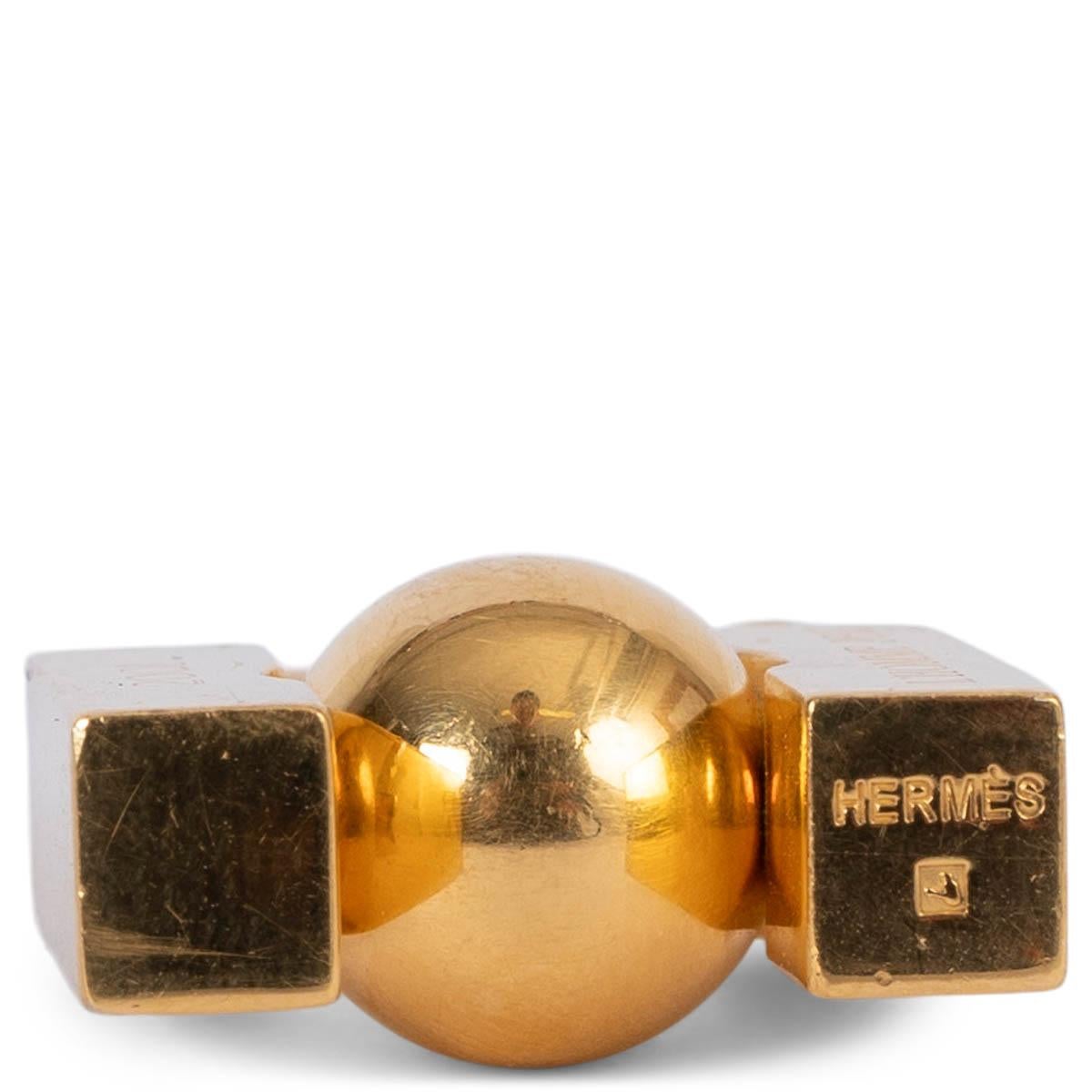 HERMES gold LTD ED 2001 L'HOMME PEUT EMBELLIR LA TERRE CADENA Lock Bag Charm For Sale 1
