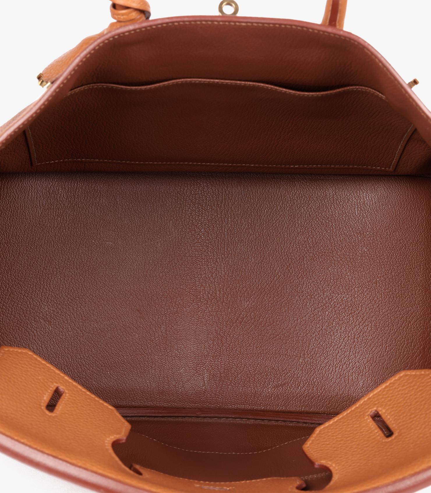 Birkin Club en or, cuir marron d'Inde Clémence et cuir lézard Ficelle en vente 6