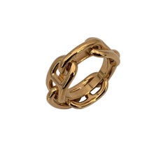 Hermes Gold Metal Chaine D’Ancre Scarf Ring
