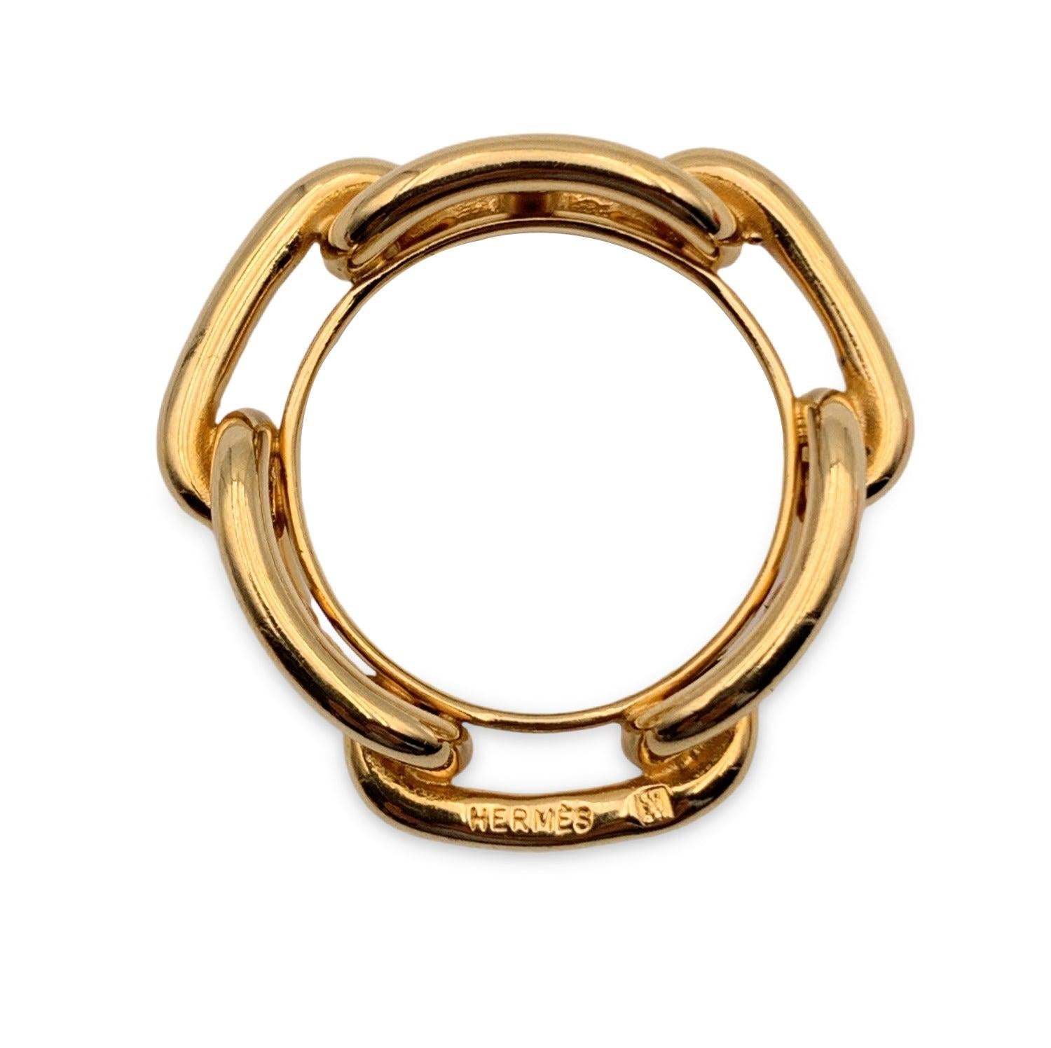 Women's Hermes Gold Metal Chaine D’Ancre Scarf Ring