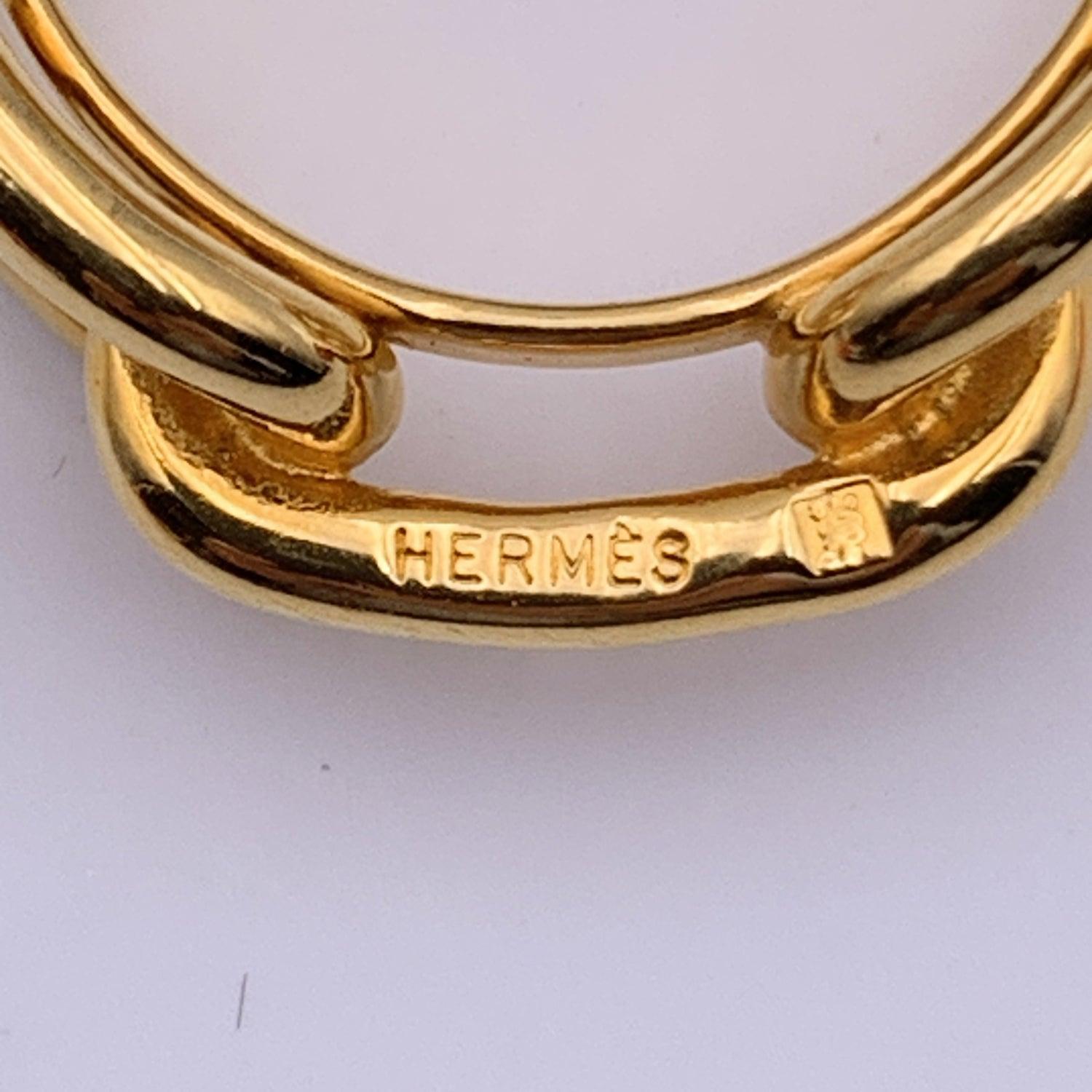 Hermes Gold Metal Chaine D’Ancre Scarf Ring 2