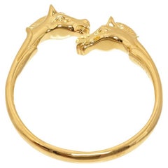 Hermes Gold Metal Cheval Horse Bangle