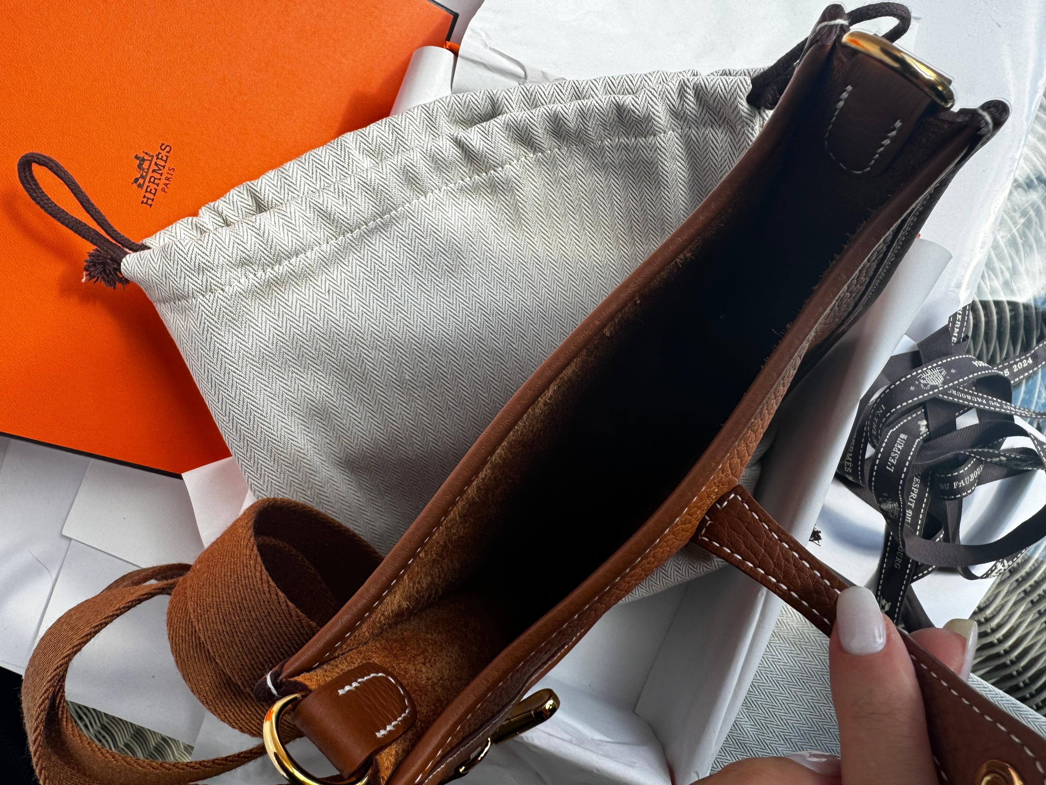 Hermes Gold Mini Evelyne II 16 Gold Hardware In New Condition In London, England