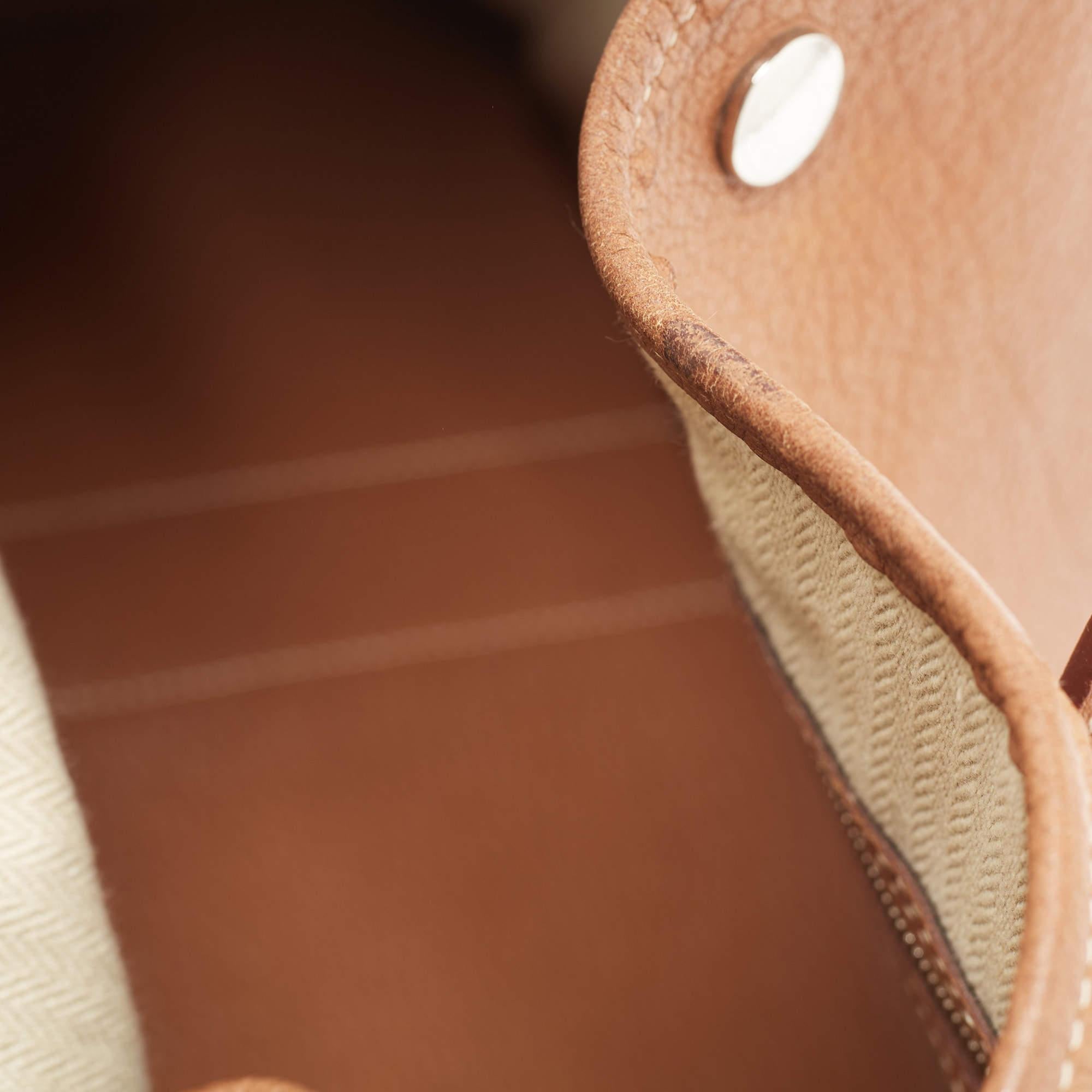 Hermes Gold Negonda Leather Garden Party 36 Bag 9