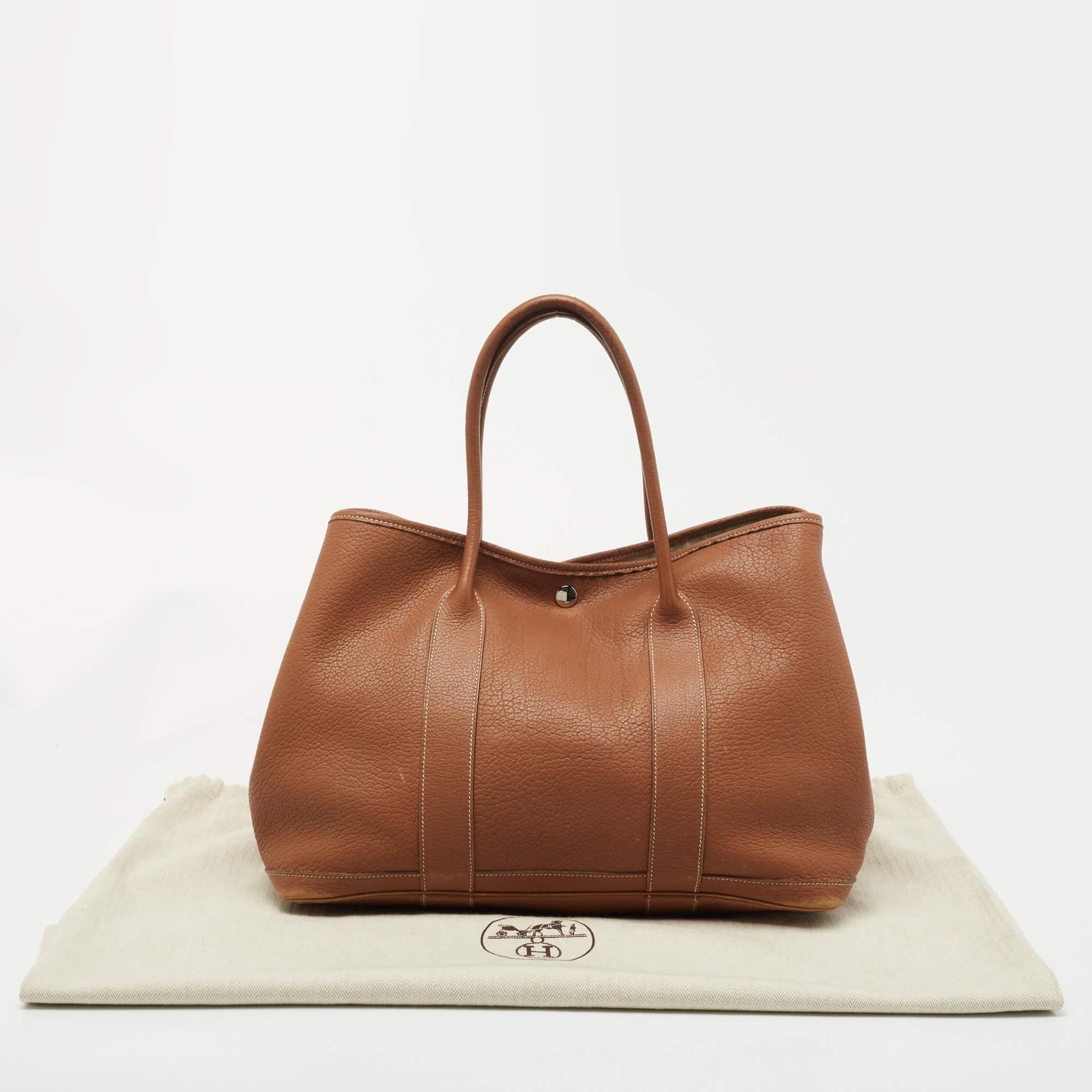 Women's Hermes Gold Negonda Leather Garden Party 36 Bag