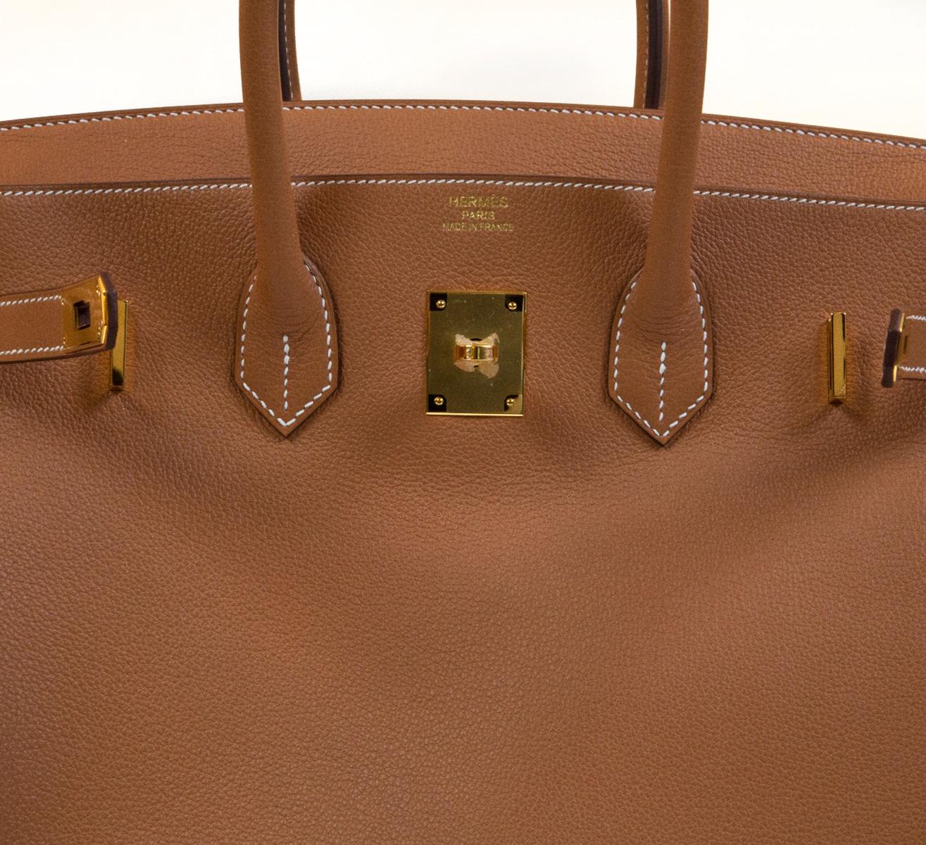 Women's Hermès Gold Novilo 35cm SAC Birkin Bag