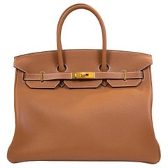 Hermès Gold Novilo 35cm SAC Birkin Bag