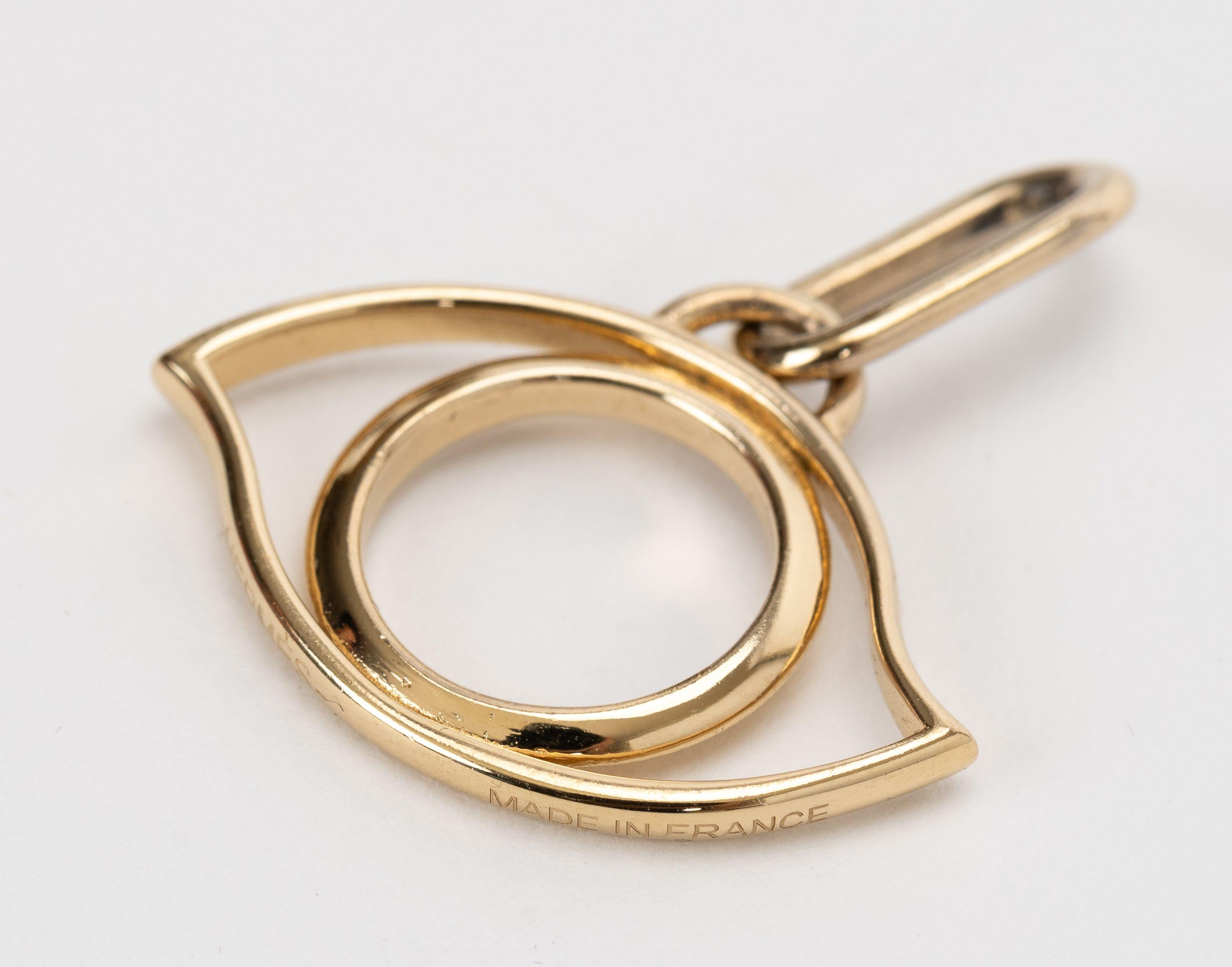 Hermes Gold Oeil Curiosite Eye Charm In New Condition For Sale In West Hollywood, CA