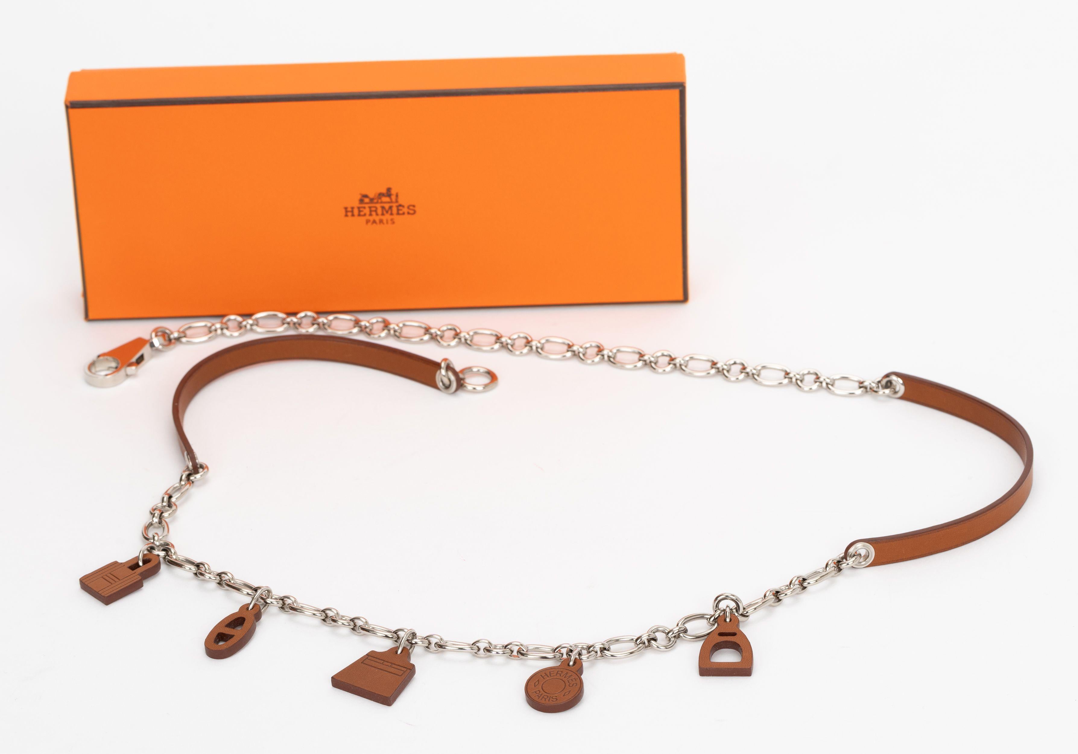 Hermes Gold Palladium Olga Leather Belt For Sale 1