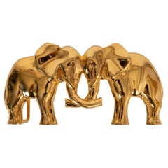 HERMES gold-plated 1997 YEAR OF AFRICA ELEPHANT 32mm Belt Buckle
