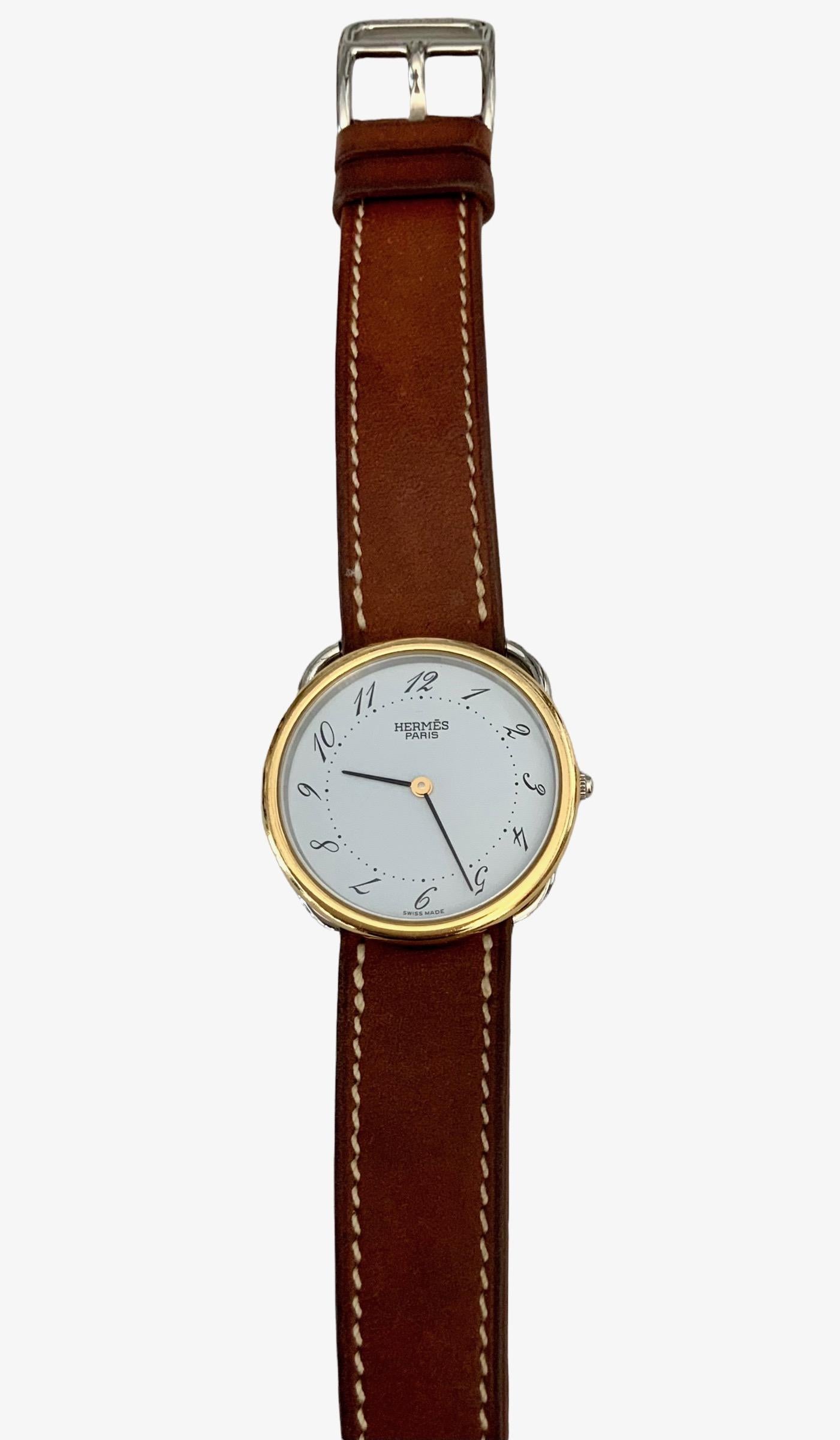 Hermès Gold-Plated Arceau Watch For Sale 5