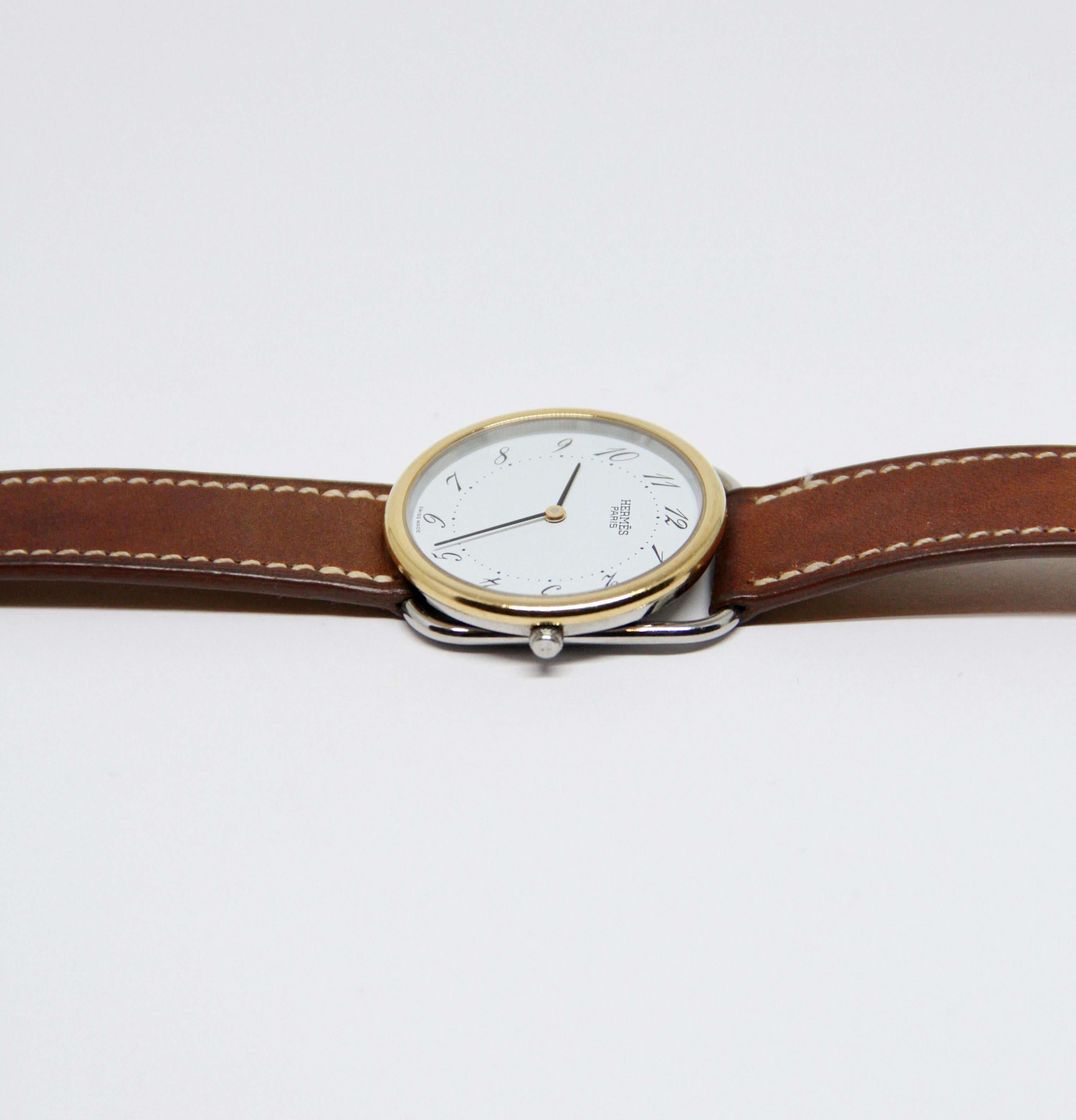 Hermès Gold-Plated Arceau Watch In Good Condition For Sale In Geneva, CH