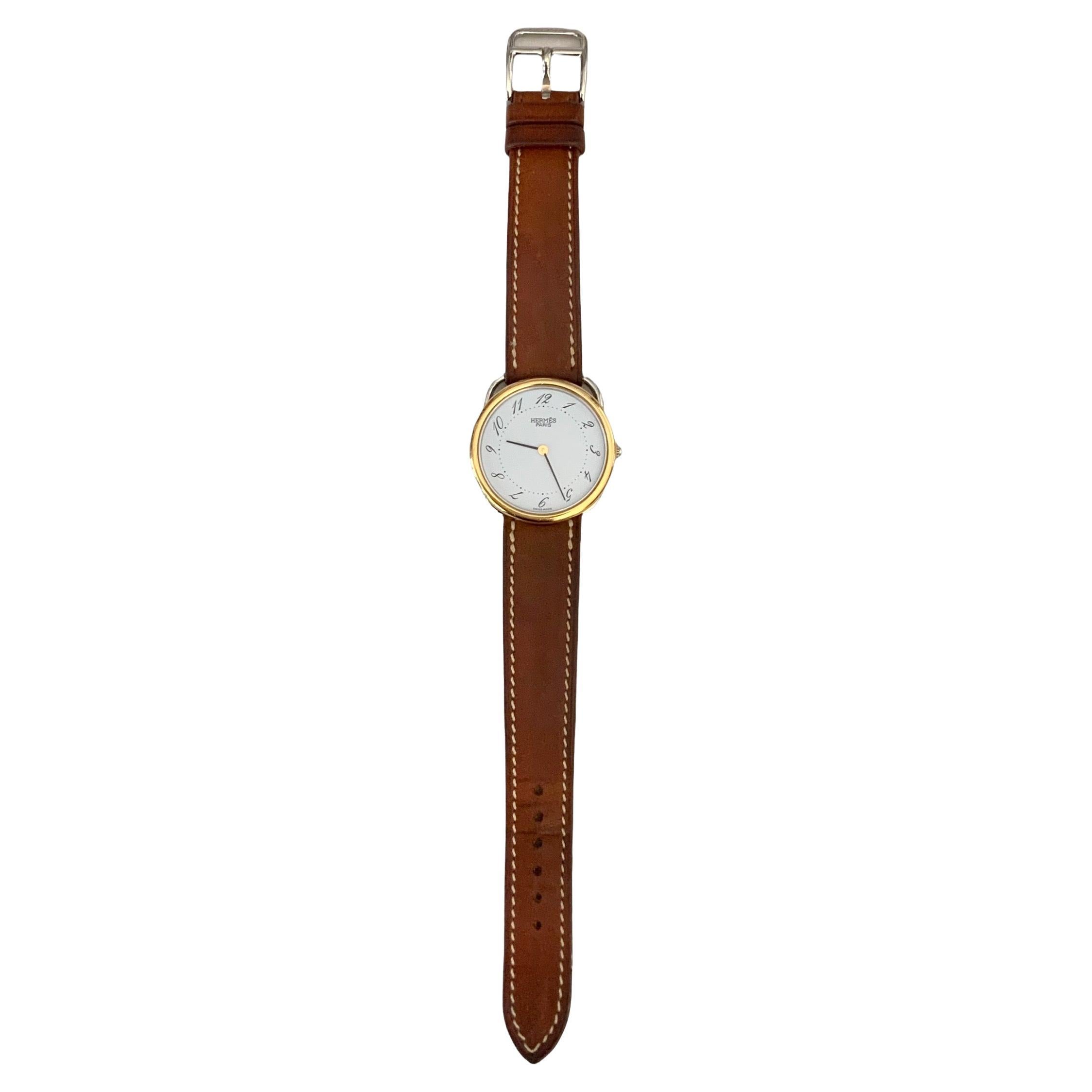 Hermès Gold-Plated Arceau Watch For Sale