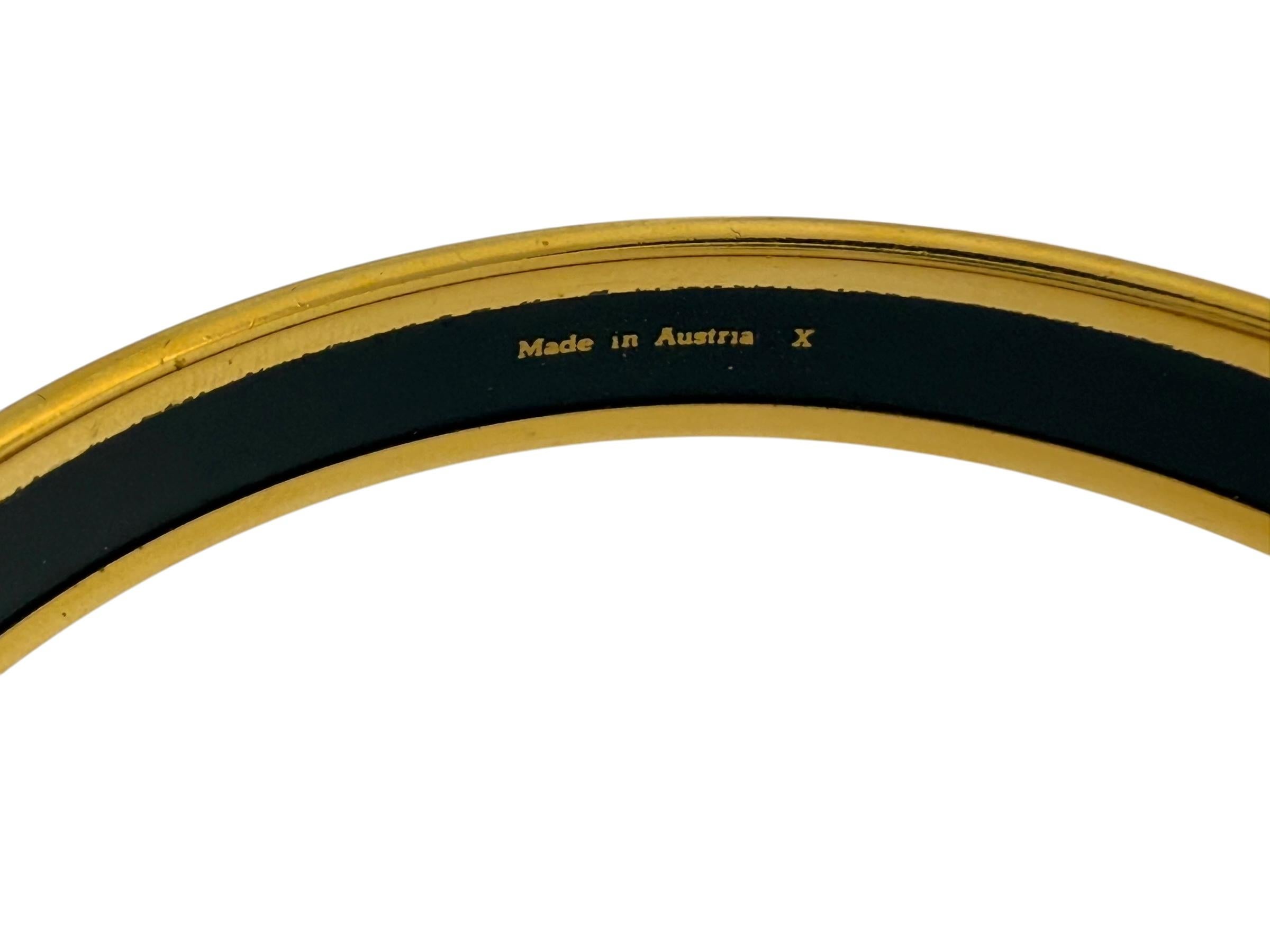 Hermes Bracelet plaqué or avec émail Unisexe en vente