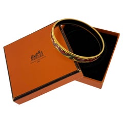 Hermes Bracelet plaqué or avec émail