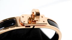 Hermes Gold Plated & Black Noir Mini Clic Kelly Bracelet