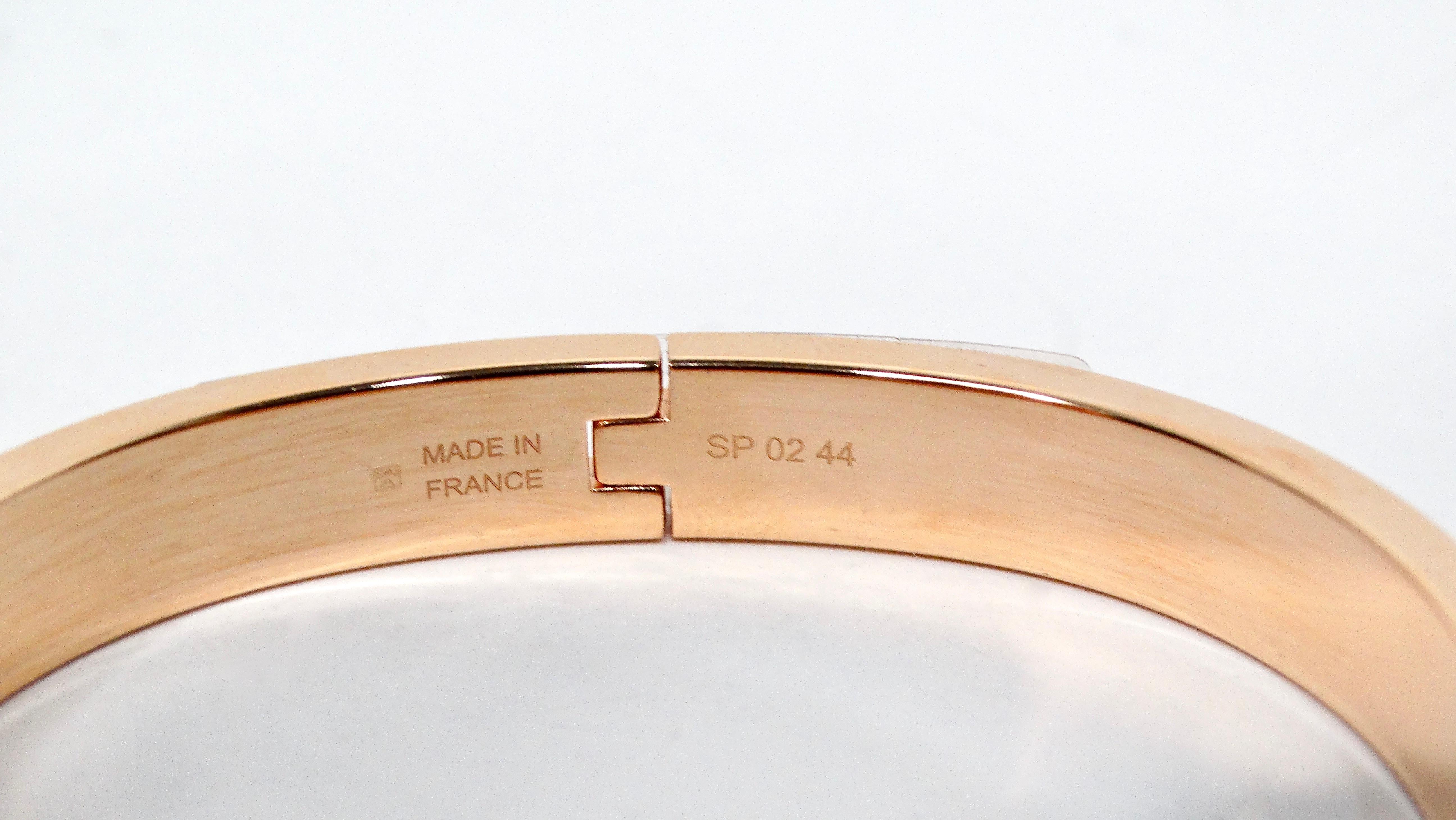 Hermes Gold Plated & Black Noir Mini Clic Kelly Bracelet 5
