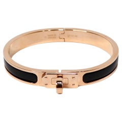 Hermes Gold Plated & Black Noir Mini Clic Kelly Bracelet