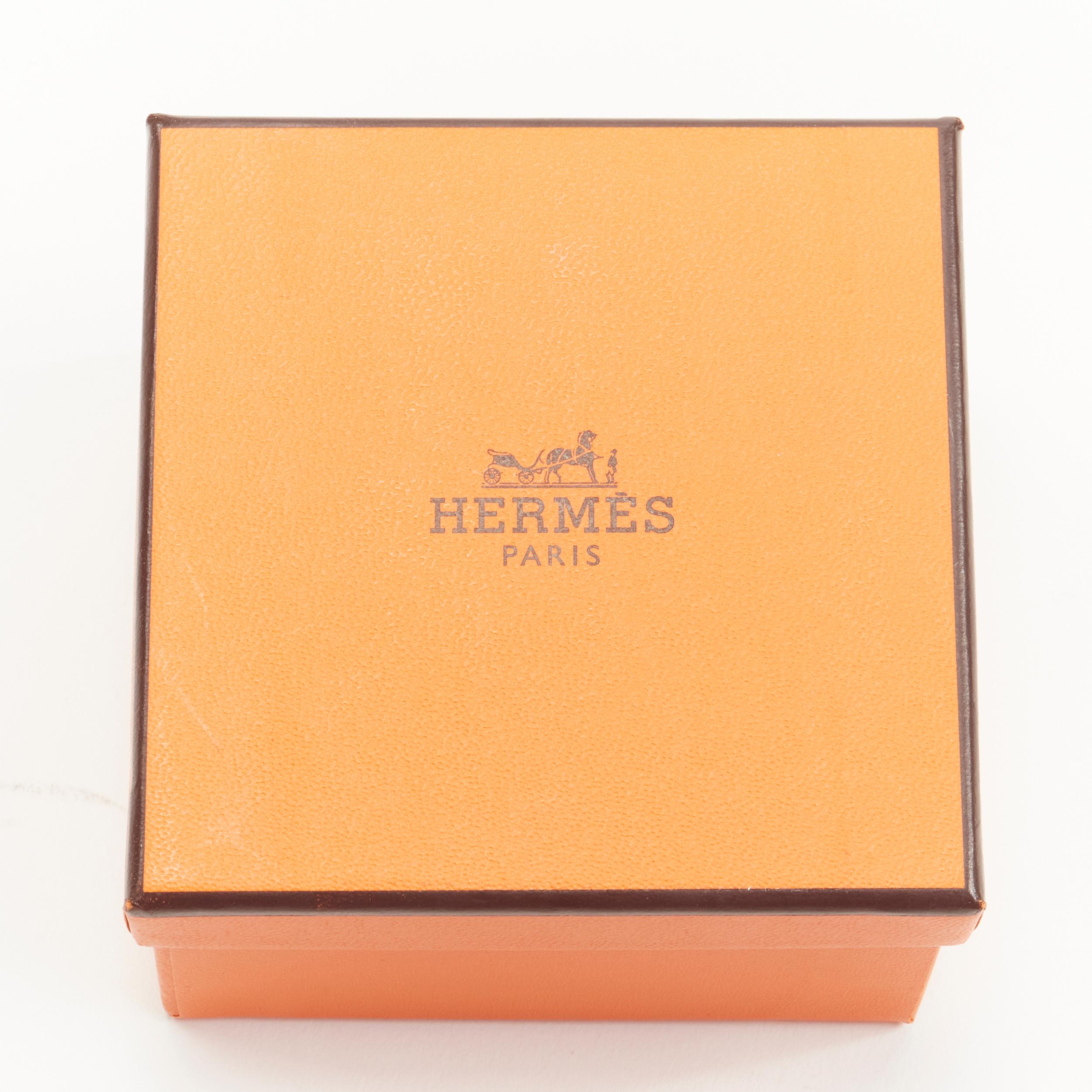 HERMES gold plated brass black leather open cuff minimal bracelet For Sale 3