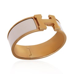 Hermès Gold-Plated  Clic Clac In Marron Glace Bracelet