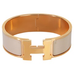 Hermès Gold-Plated  Clic Clac In Marron Glace Bracelet