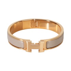 Hermès Gold-Plated  Clic H In Marron Glacé Bracelet