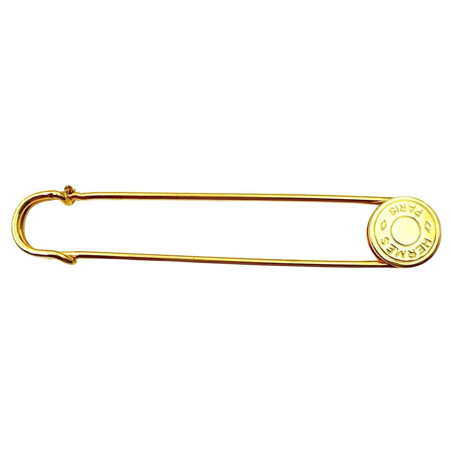 Hermes Gold Plated Clou De Selle Safety Pin 