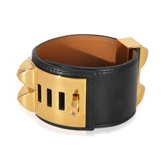Hermès plaqué or  Collier de chien et bracelet