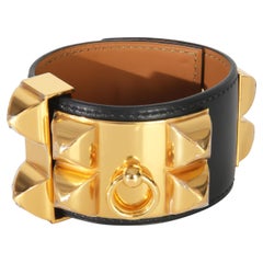 Hermès plaqué or  Collier de chien et bracelet