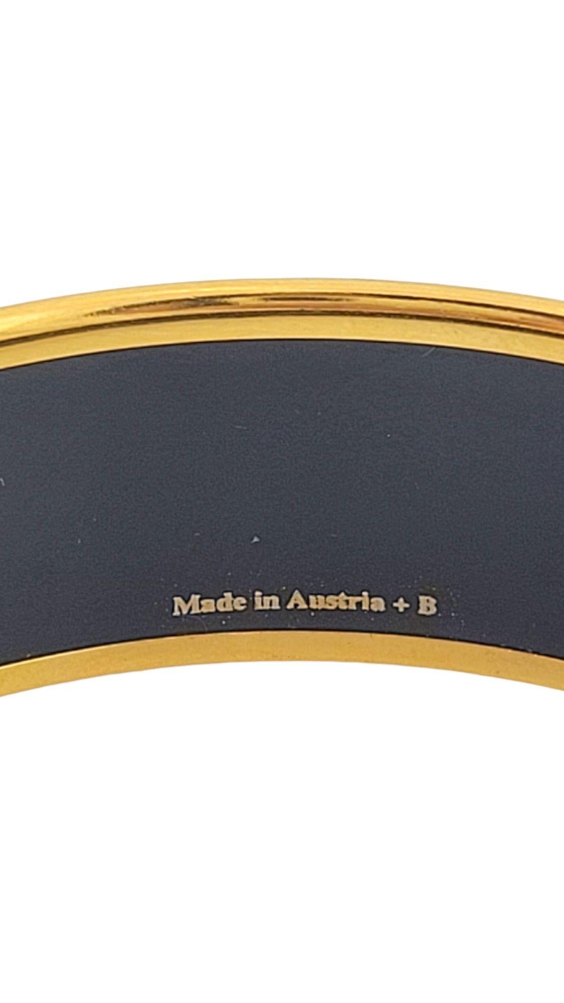 Armreif aus vergoldeter Emaille mit gedrehtem Seil-Motiv von Hermes #14587 Damen im Angebot