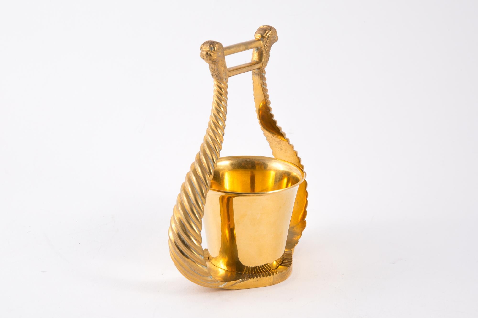 1960s Hermes Gold Plated Pencil Holder In Good Condition For Sale In Paris, FR