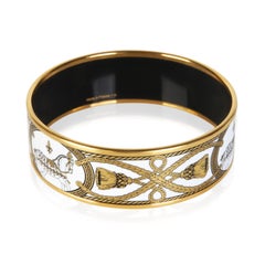 Hermès Gold-Plated Grand Apparat Wide Enamel Bracelet