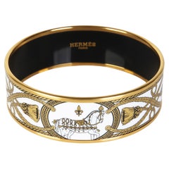 Hermès Gold-Plated Grand Apparat Wide Enamel Bracelet