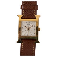 HERMES gold-plated HEURE H 17.2mm Watch