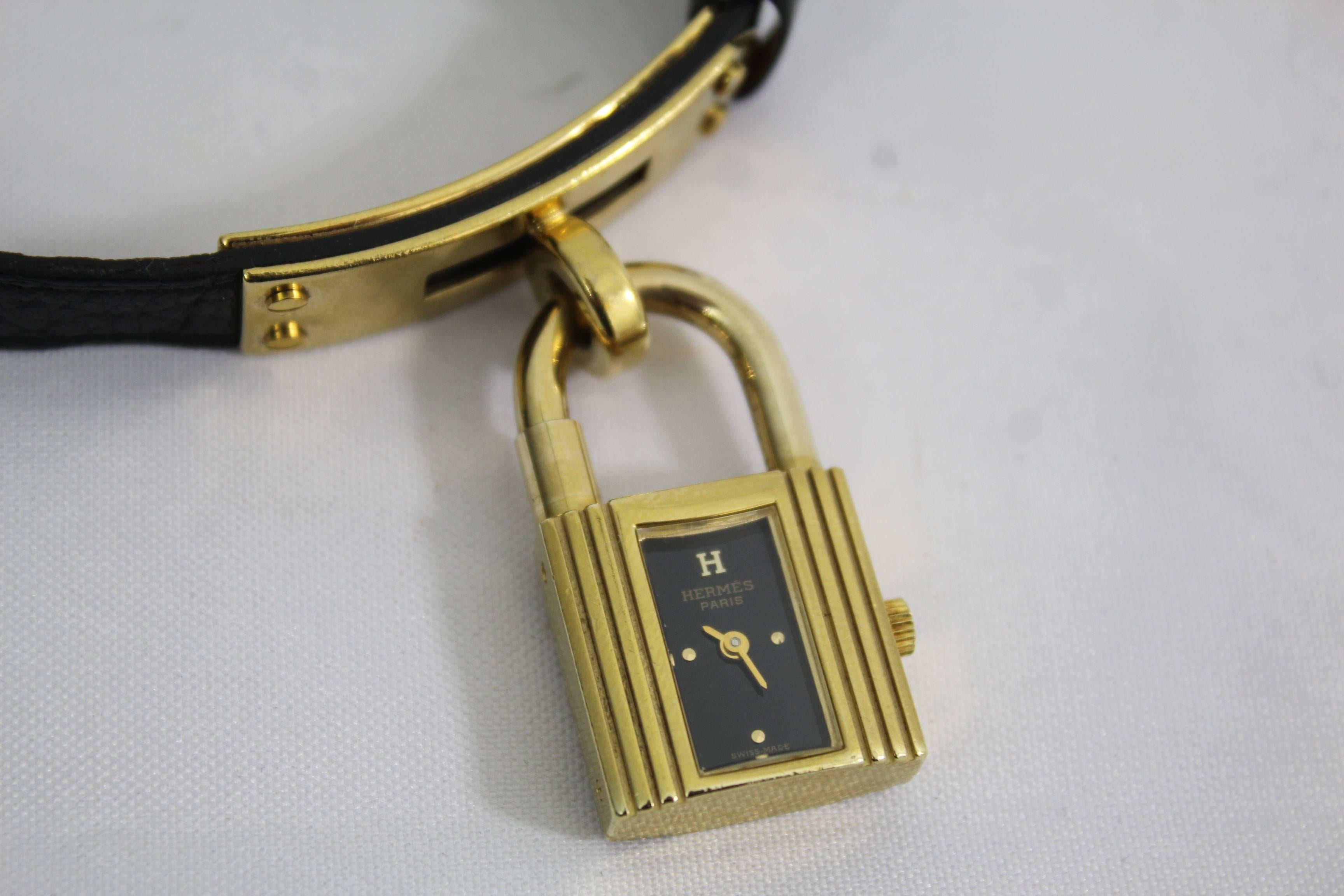 Hermes Gold-Plated Kelly Watch, Retail Price 2575$ In Good Condition In Paris, FR