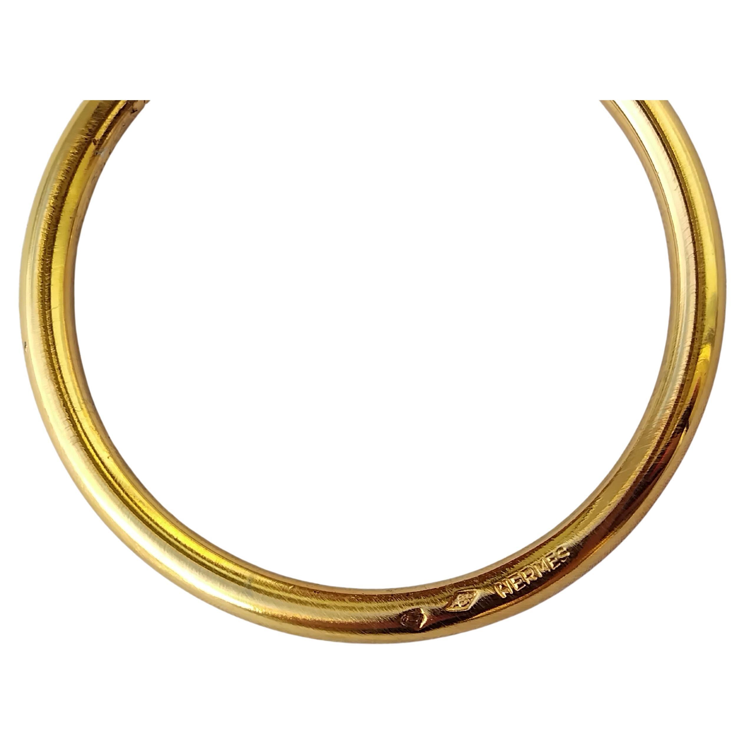 Hermès Pulsera de cuero dorado FLORA en venta 1