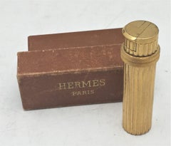 Hermes Gold Plated Lipstick Lighter in Original Box