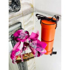 Hermes Gold Plated Medor Stud Scarf Rings & Silk Twilly