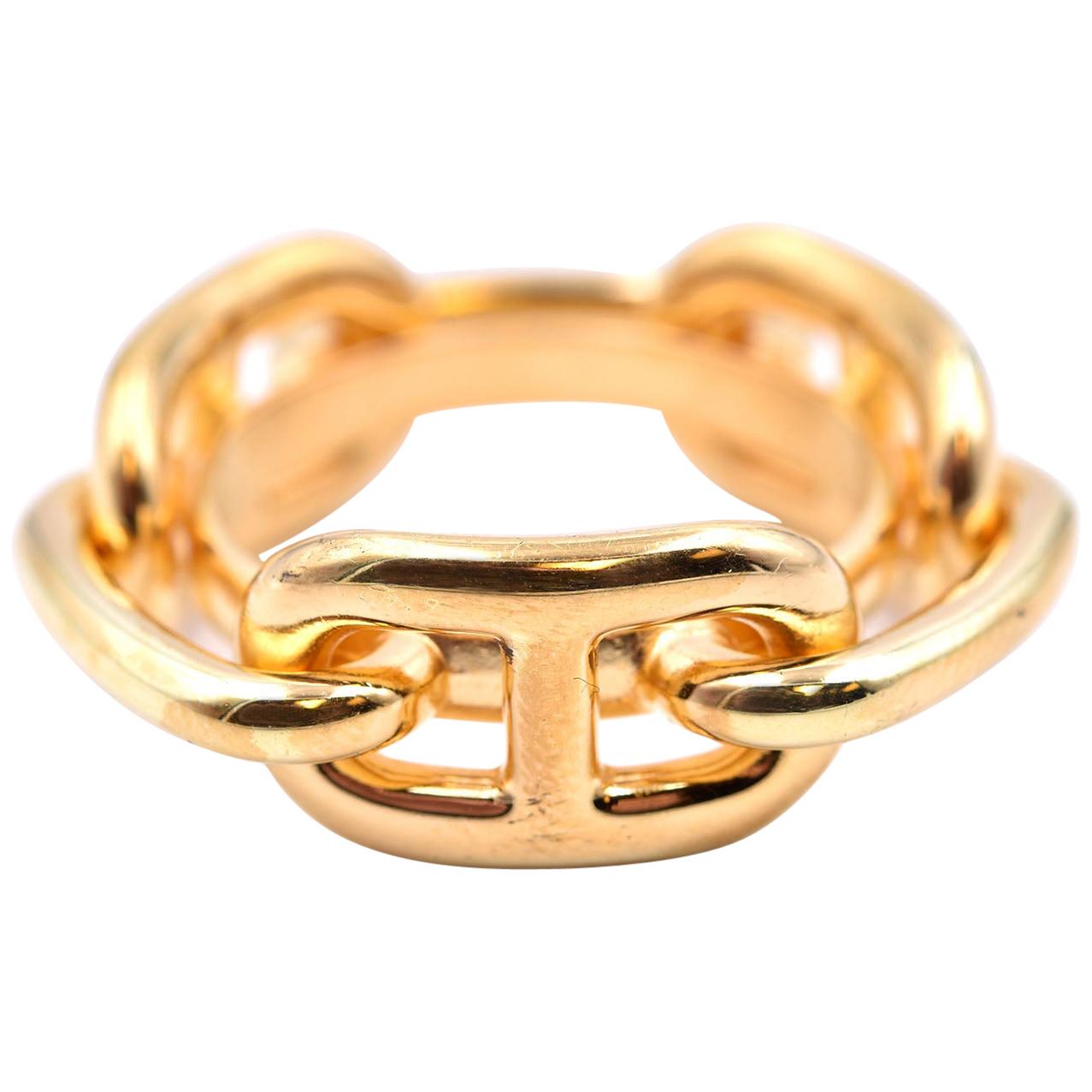Hermes Gold-Plated “Regate” Scarf Ring