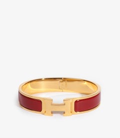 Bracelet Hermès plaqué or Rouge PM Clic H