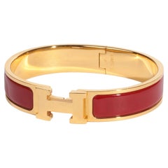 Bracelet Hermès plaqué or Rouge PM Clic H