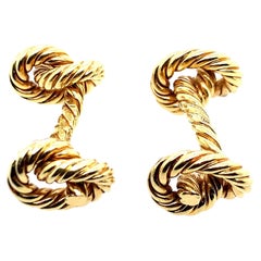 Retro Hermés Gold Rope Cufflinks