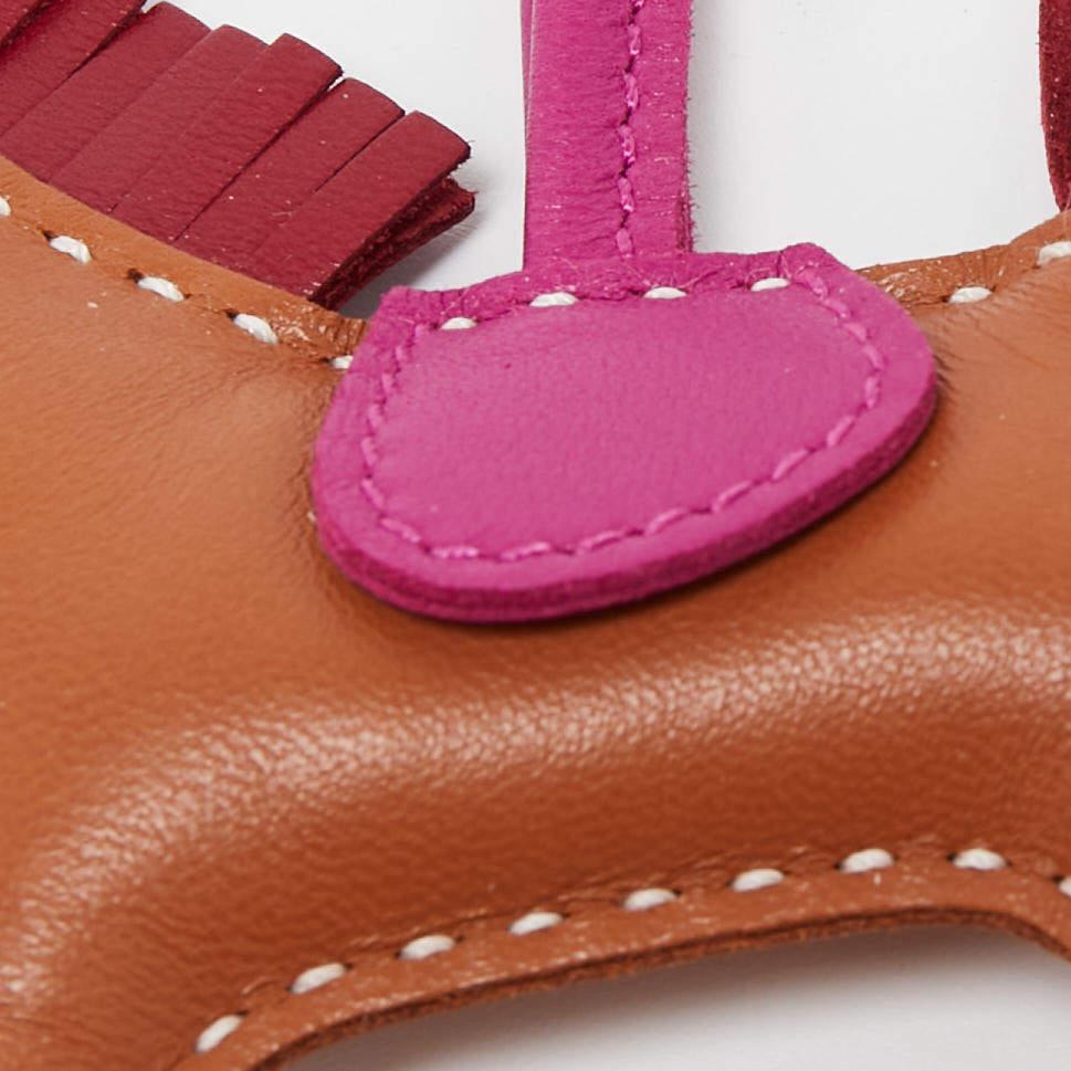 Hermes Gold/Ruby/Rose Pourpre Milo Leather GriGri Rodeo Bag Charm PM In Excellent Condition In Dubai, Al Qouz 2