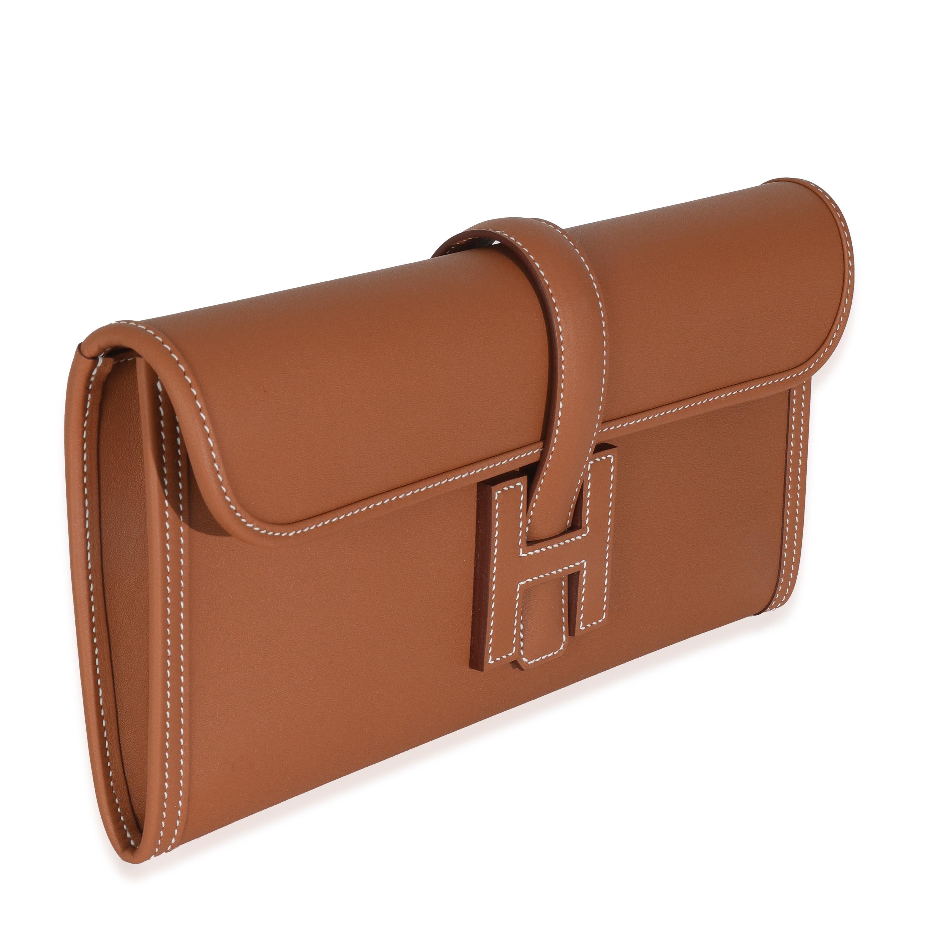 Hermès Gold Swift Elan Jige 29 Clutch (Braun) im Angebot