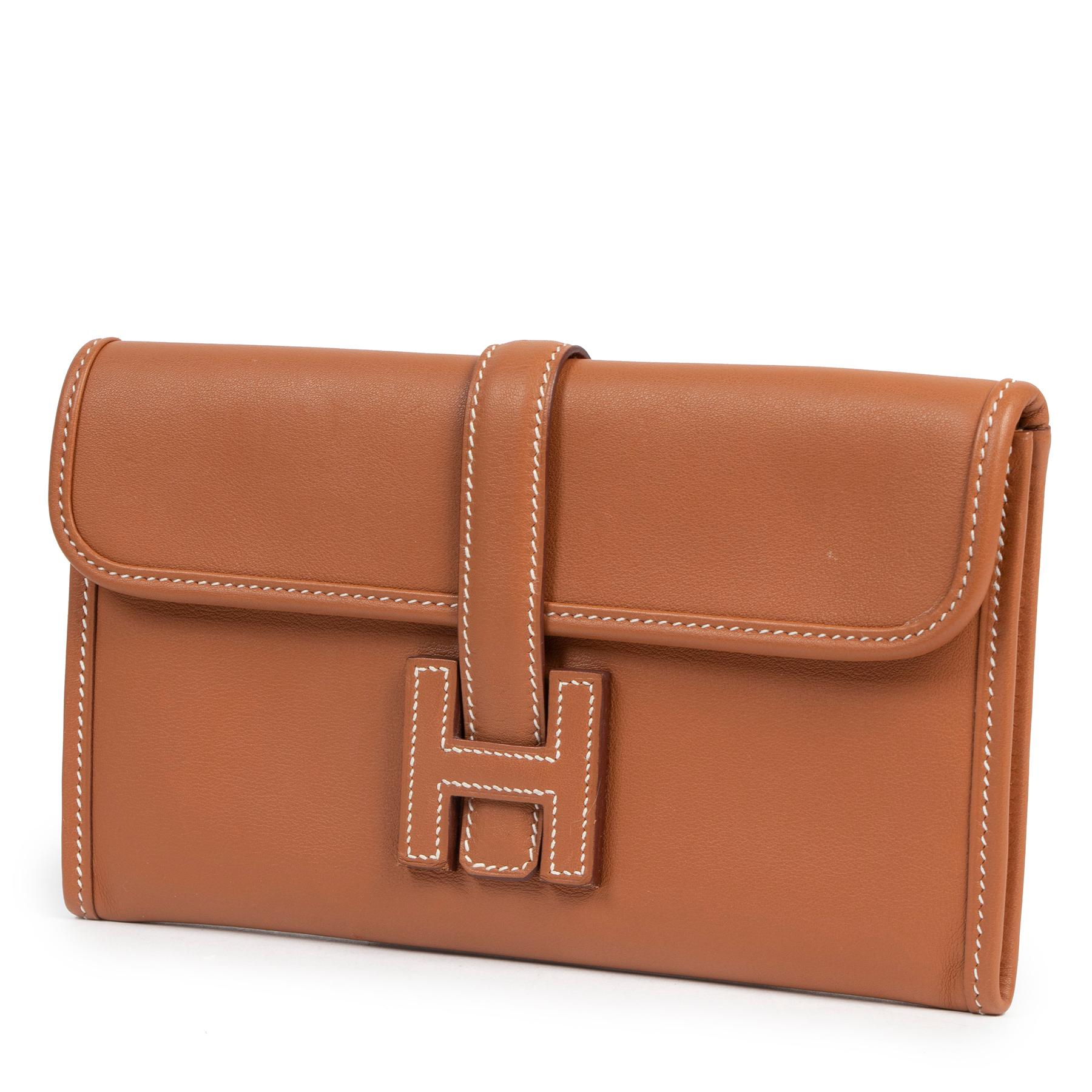 Hermes Jige Duo Wallet / Clutch Vanille Matte Alligator New – Mightychic